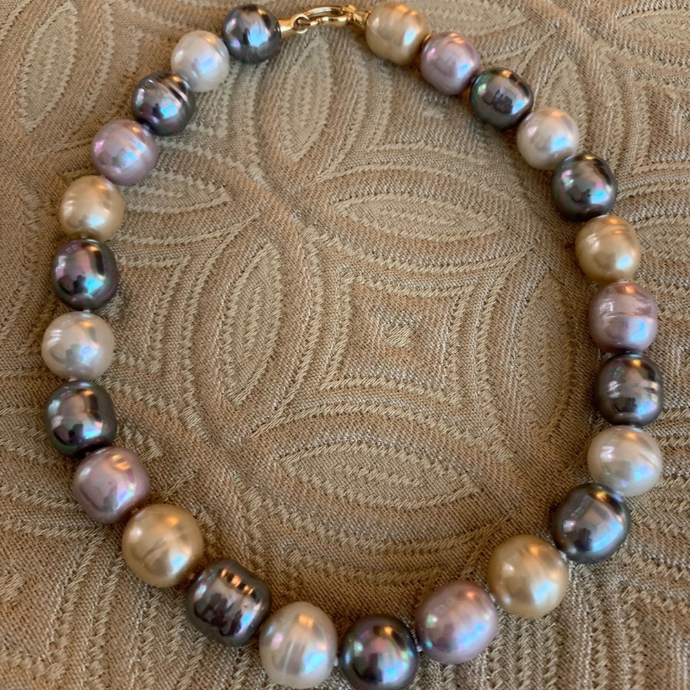 Majorica 1890 Multicolor Barroque Pearl Necklace